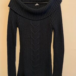 Charlotte Russe Black Cowl Neck Sweater